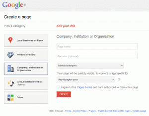 Create a Google+ Page