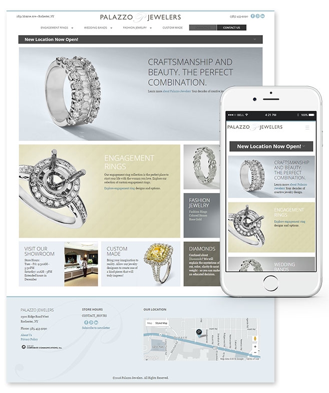 Palazzo Jewelers Website and Mobile Design