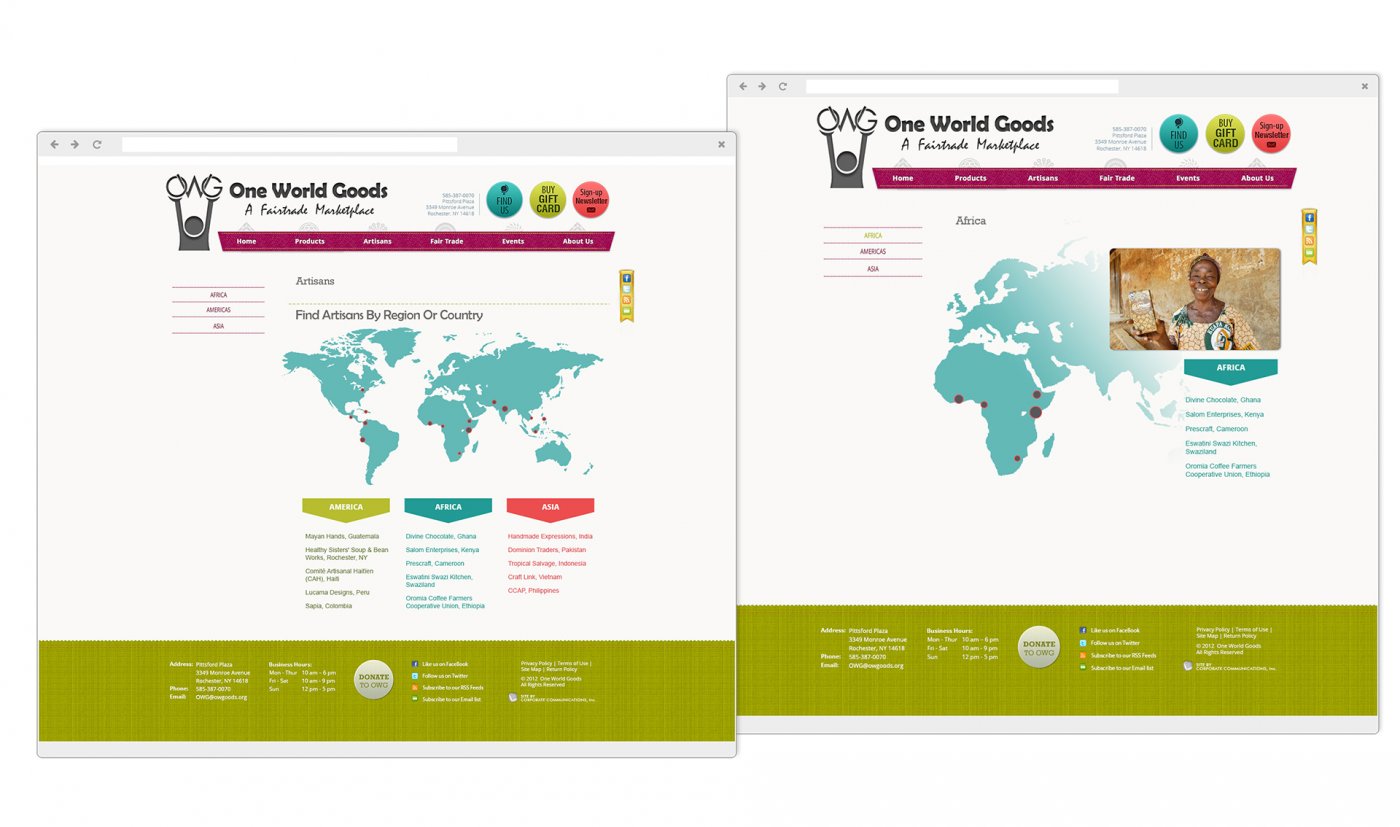 One World Goods Website Artisans Page