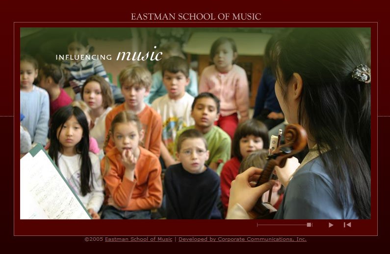 Eastman School of Music Web-mercial Design