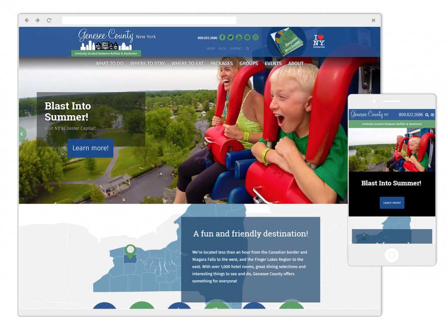 Genesee County Chamber of Commerce Website on Mobile