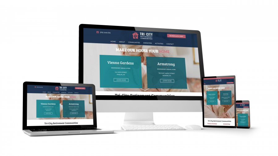 Tri-City site mock up on mobile and computer devices 