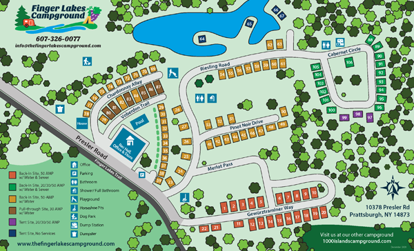 Finger Lakes Campground Site Map