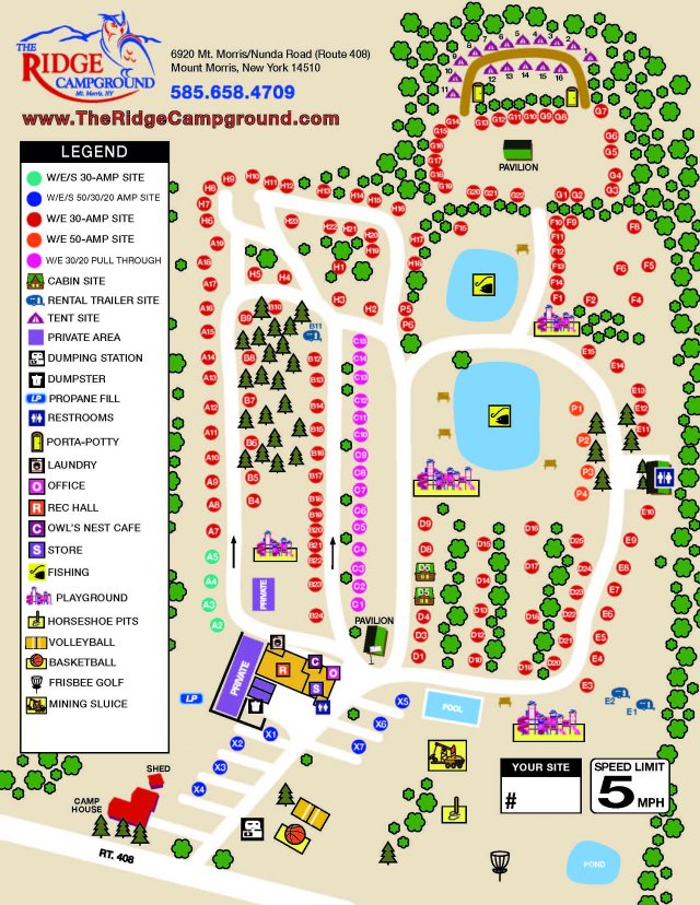 The Ridge Campground Site Map