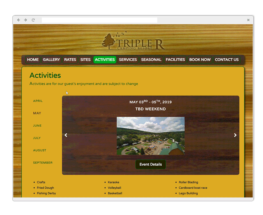 Triple R Camping Website
