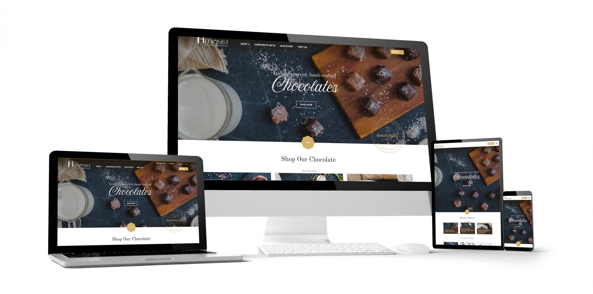 Hedonist Artisan Chocolates responsive web design