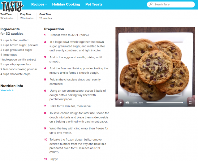 Tasty chocolate chip cookie recipe