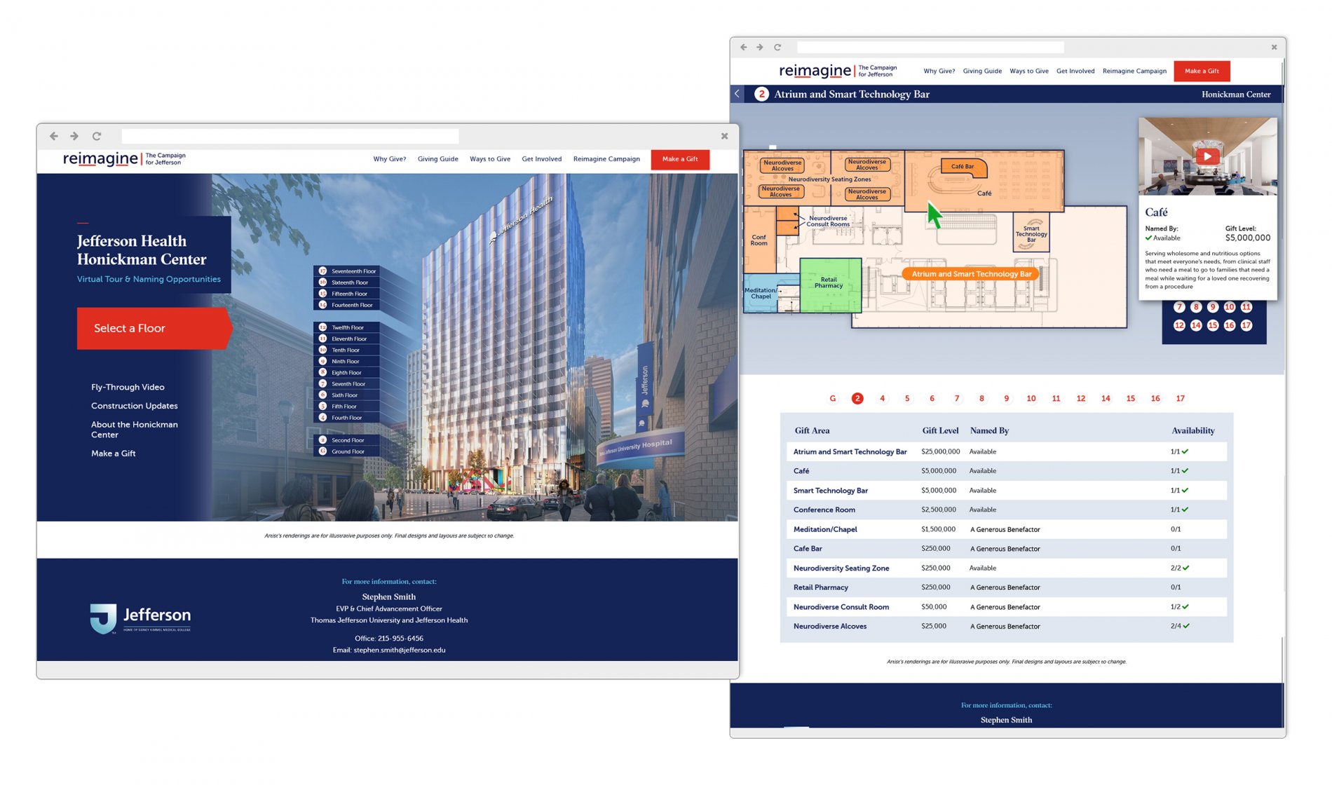 Floor/Location Highlight Screen of Building Naming Campaign Application