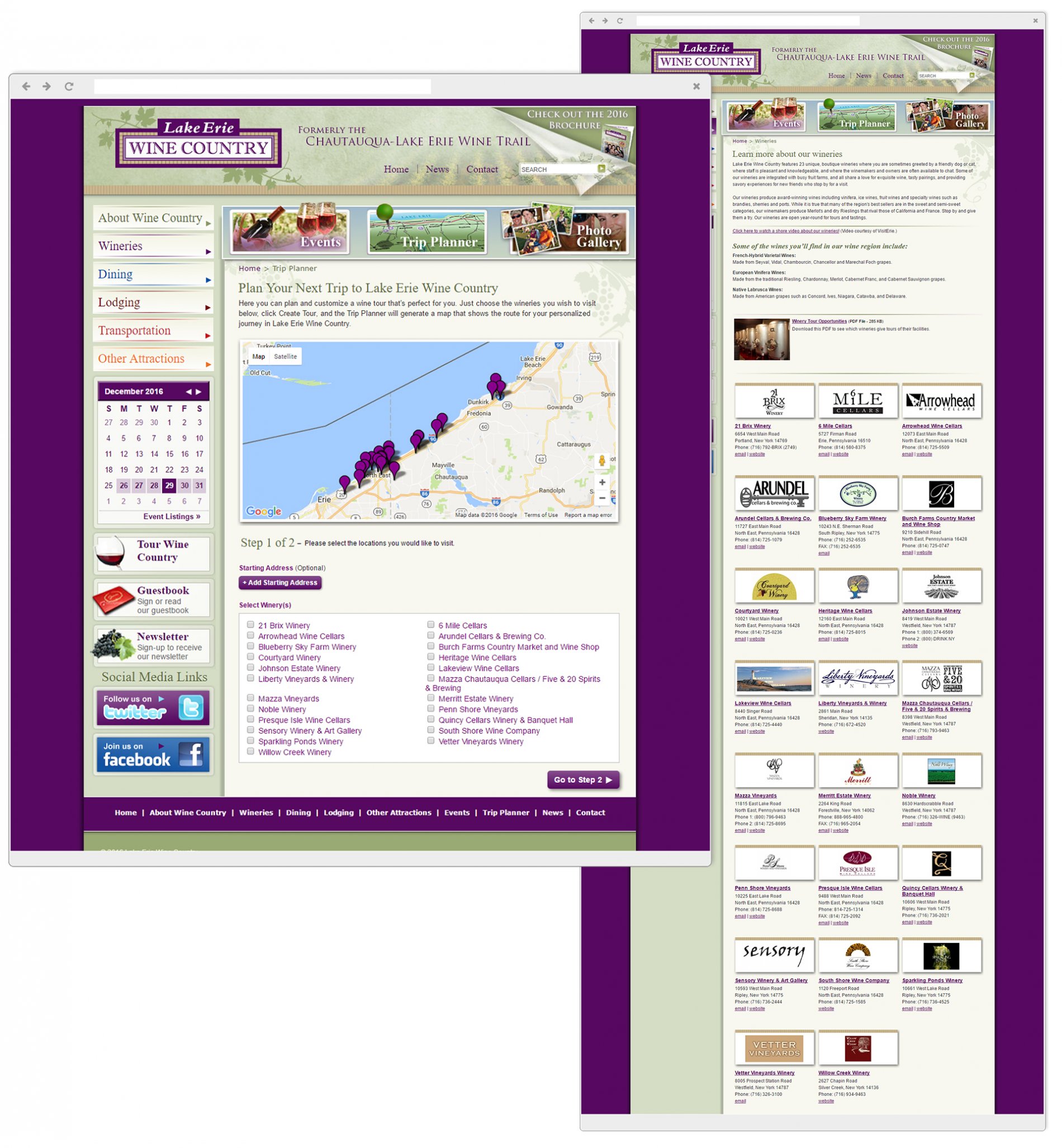 Interactive Winery Trip Planner & Complete Winery Directory