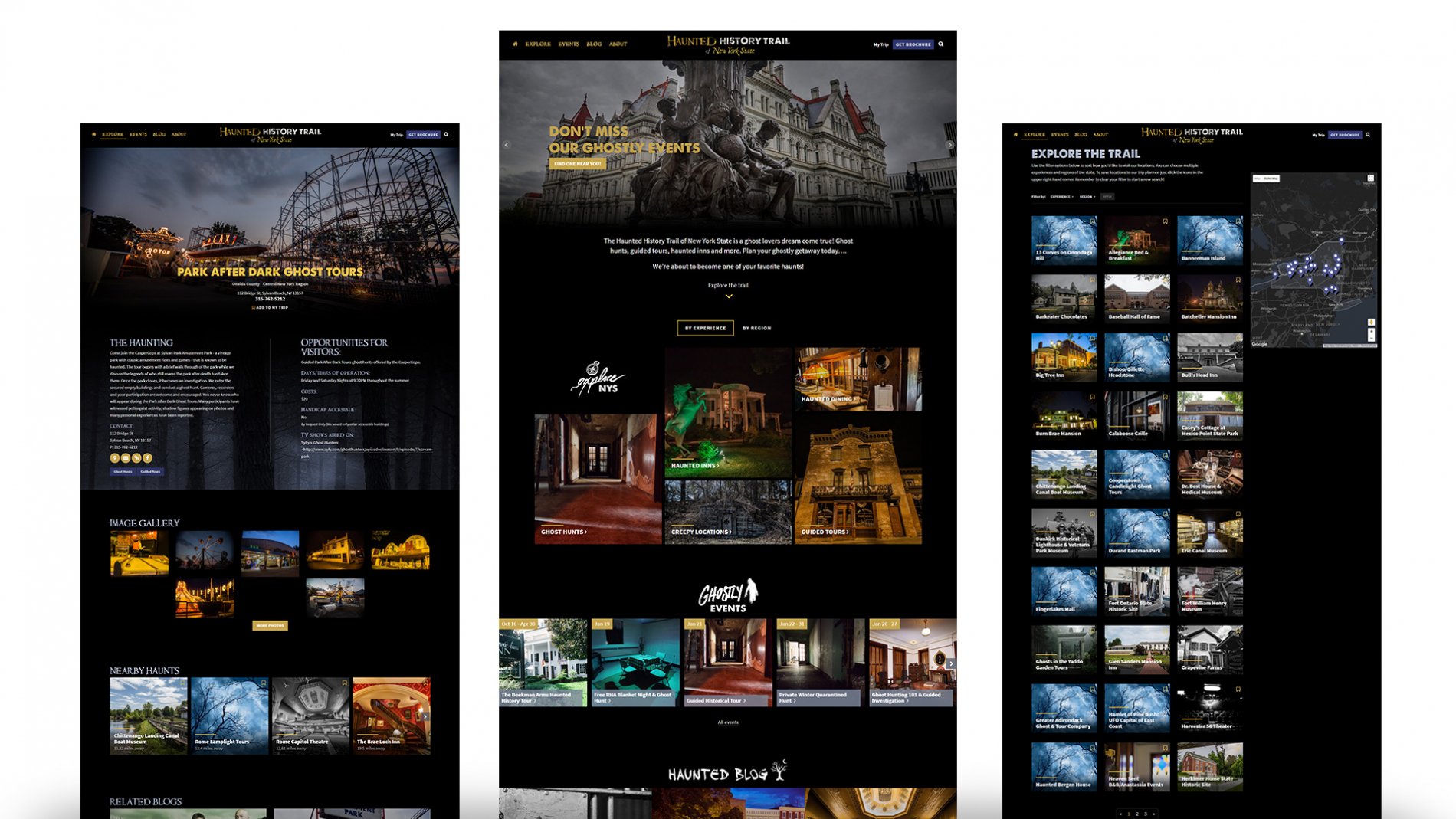 Haunted History Trail, tourism web design