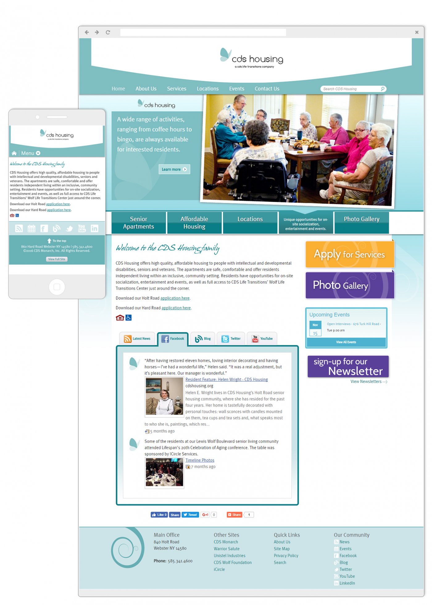 CDS Housing Mobile and Deastop Website