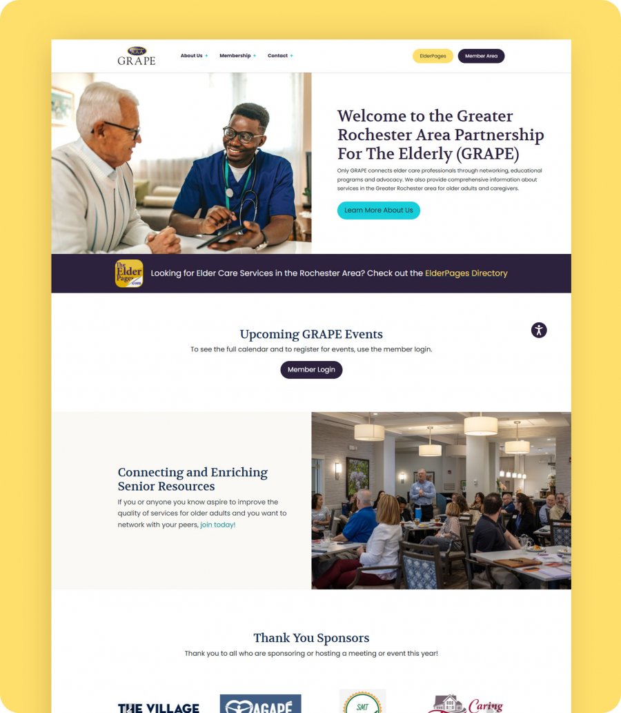 Screen Capture of GRAPE Website Home Page
