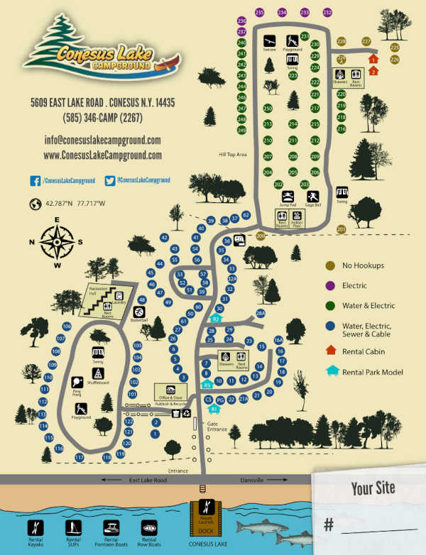 Conesus Lake Campground Site Map