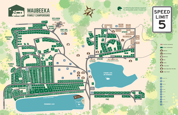 Finger Lakes Campground Site Map