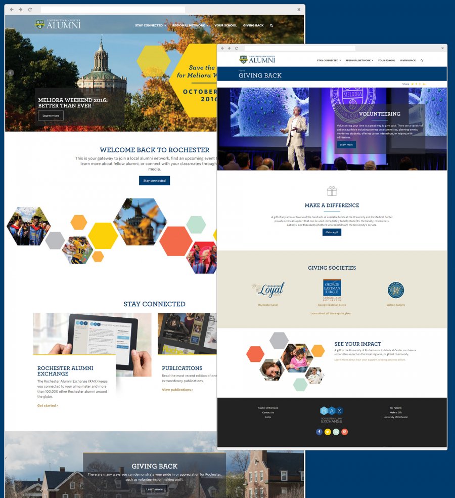 University of Rochester Alumni Portal Website